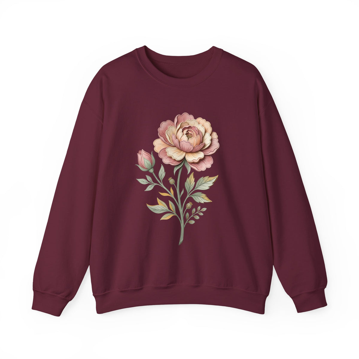 Floral Rose Crewneck Sweatshirt