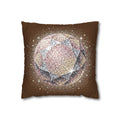 Glittery Brown Spun Polyester Square Pillowcase