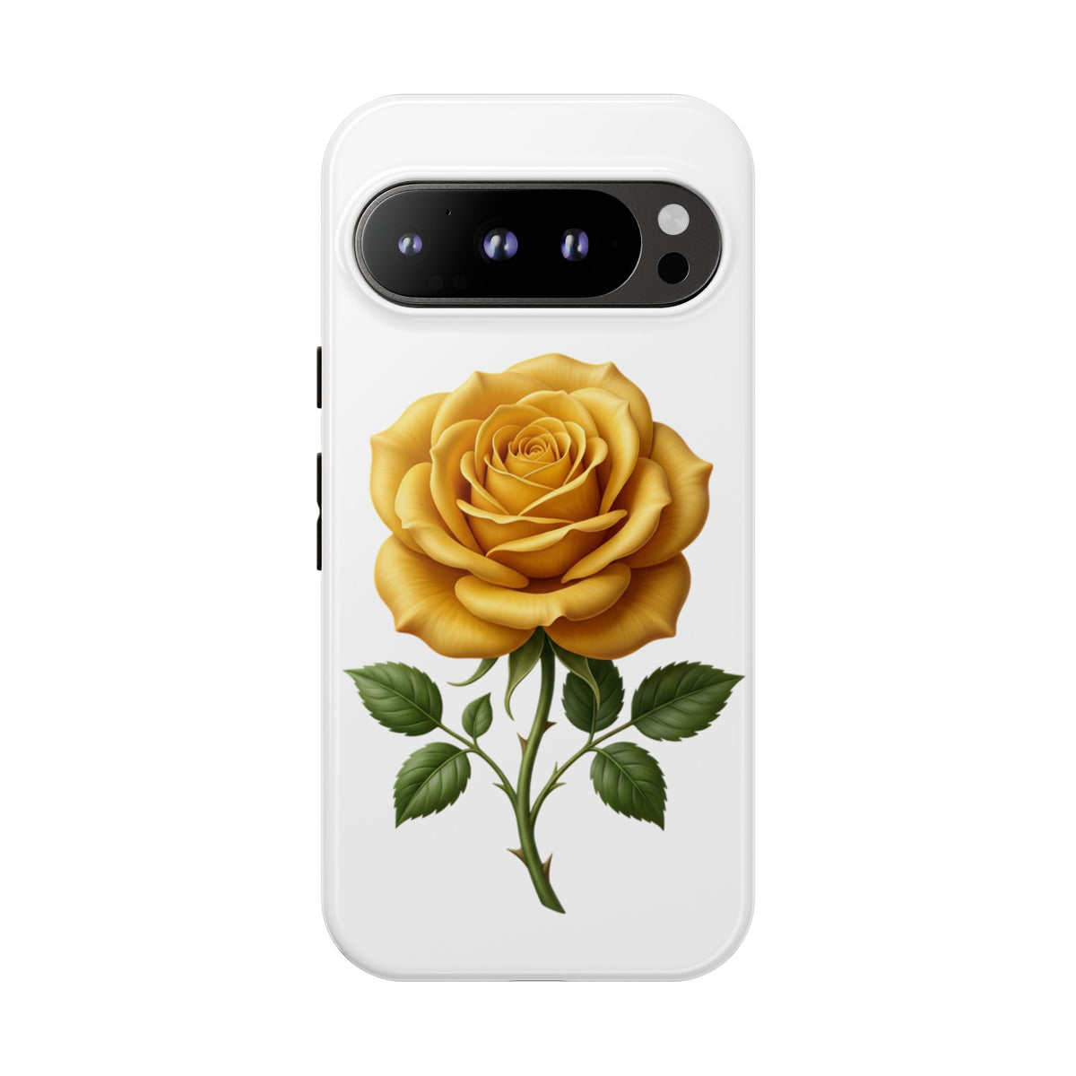 Yellow Rose Phone Case — Vintage Floral Tough Protective Cover