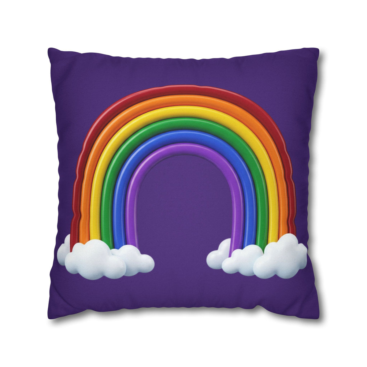 Rainbow Dark Purple Spun Polyester Square Pillowcase