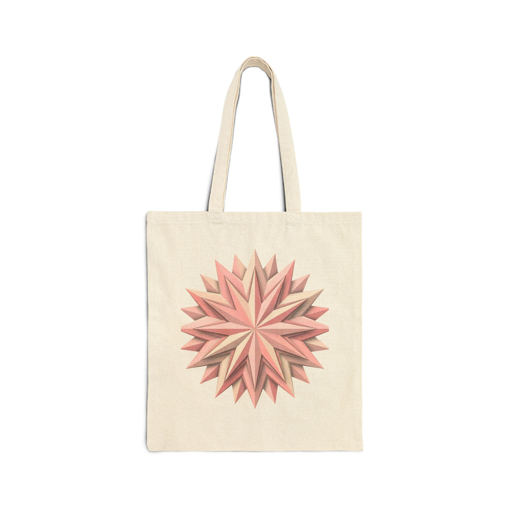 Floral Geometric Star Tote — Pink Paper Star Canvas Bag