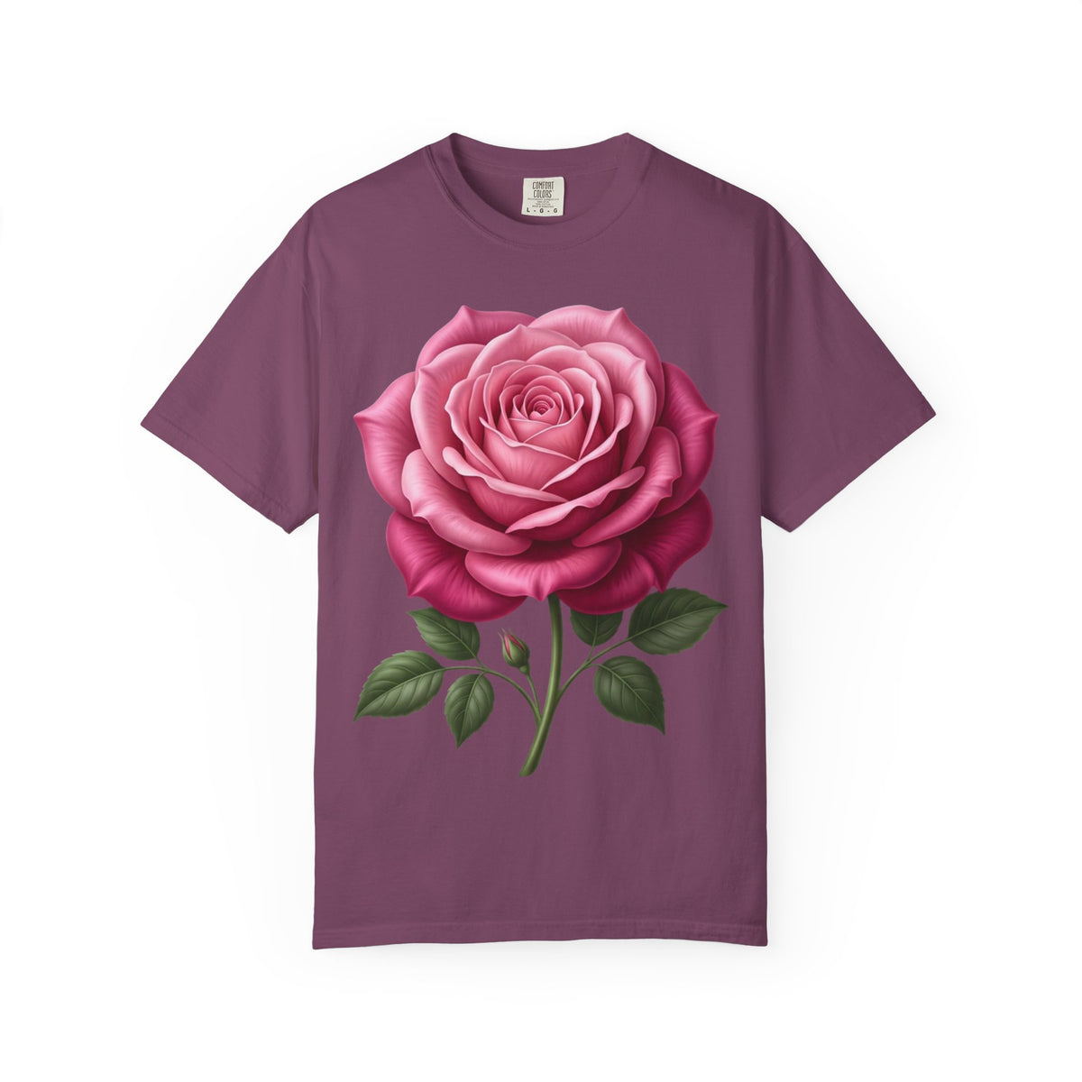 Vintage Pink Rose T-Shirt — Botanical Floral Graphic Tee