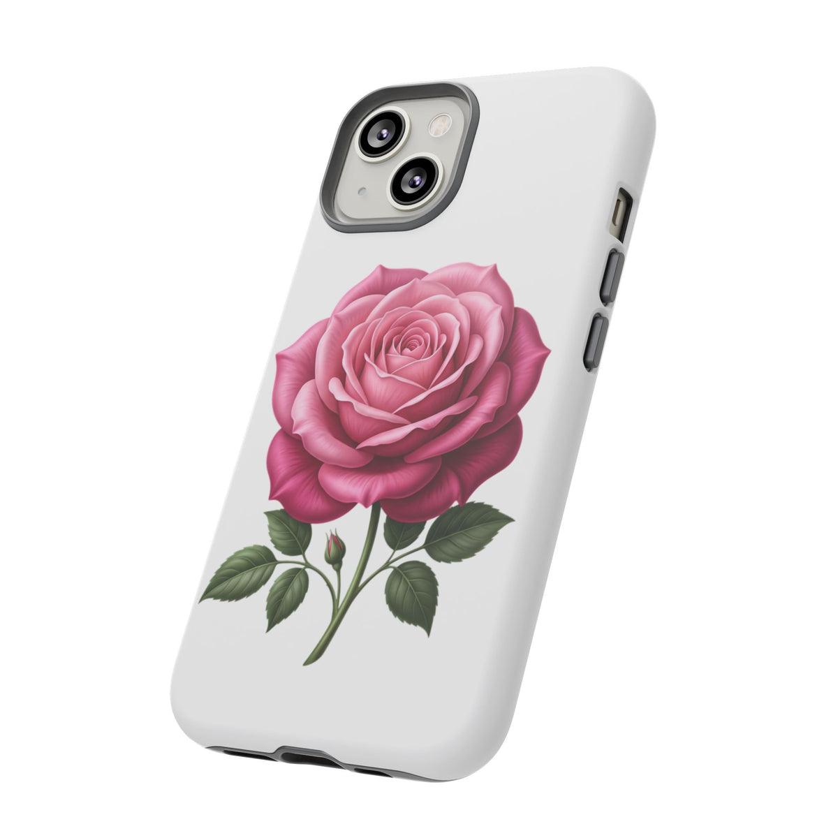 Pink Rose Tough Phone Case — Floral Protective iPhone Cover