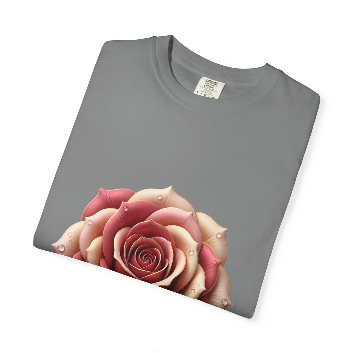 Rose Bloom Graphic T-Shirt — Realistic Pink Rose Floral Tee