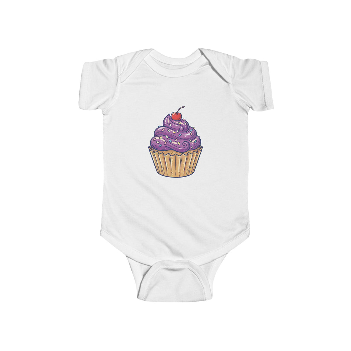 Purple Cupcake Infant Fine Jersey Bodysuit