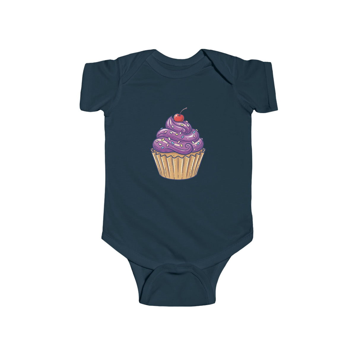 Purple Cupcake Infant Fine Jersey Bodysuit
