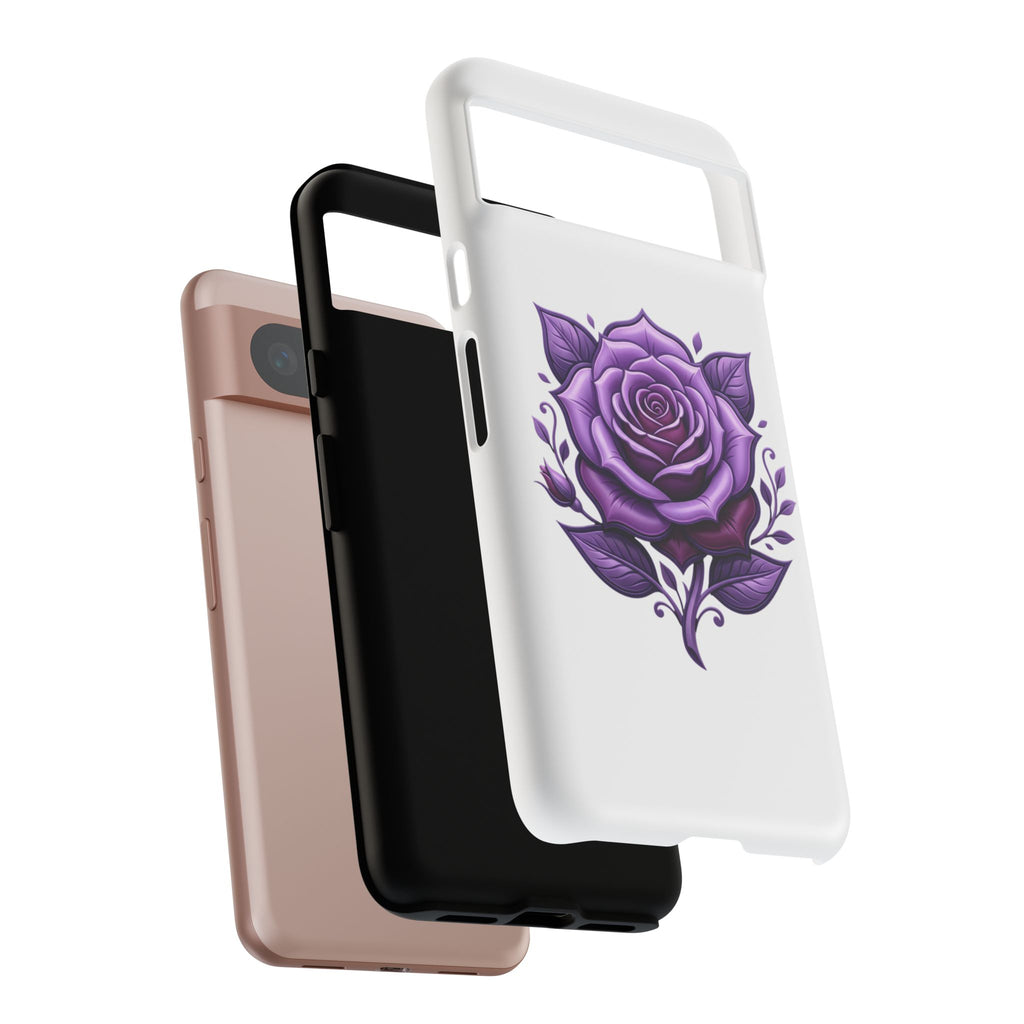Purple Rose Tough Phone Case — Floral Protective Phone Cover