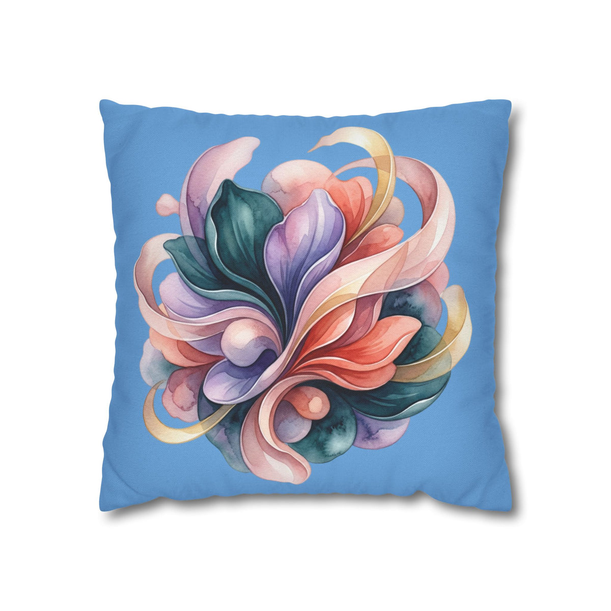 Floral Swirl Pillowcase — Colorful Abstract Blossom Throw Pillow