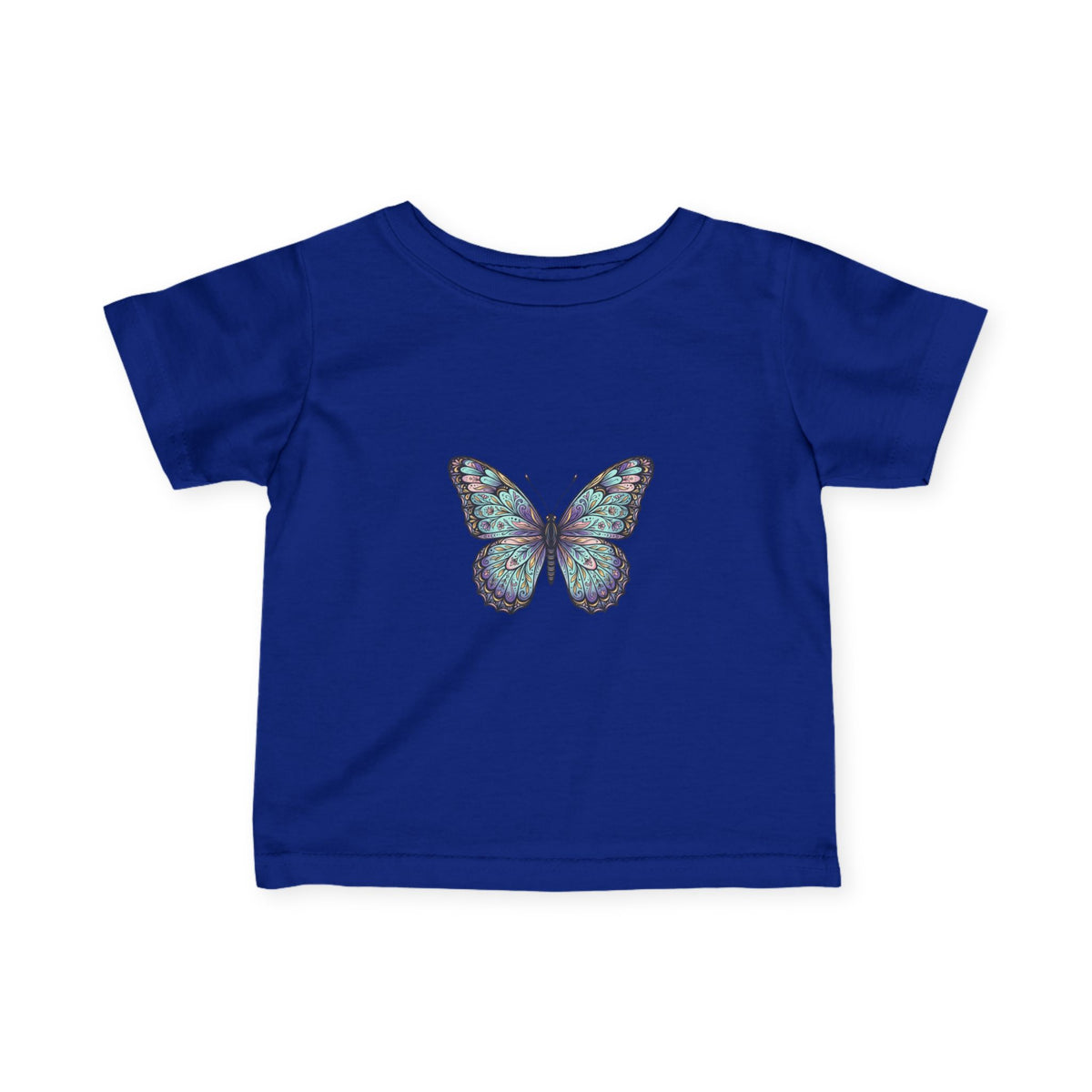 Infant Butterfly Tee — Pastel Blue Floral Butterfly Baby Shirt