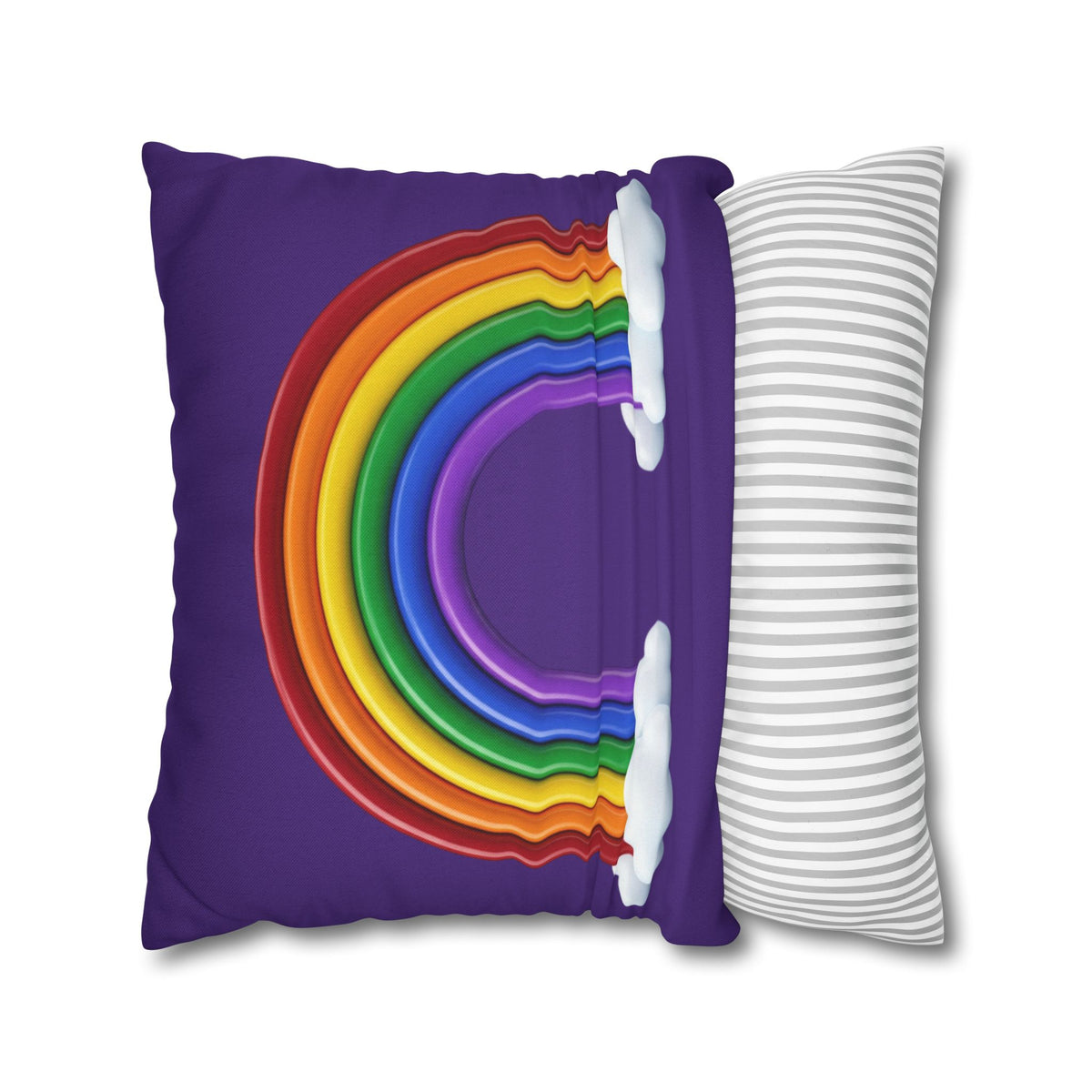 Rainbow Dark Purple Spun Polyester Square Pillowcase