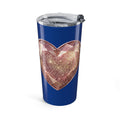 20oz Navy Tumbler with Rose Gold Glitter Star Coasters Design