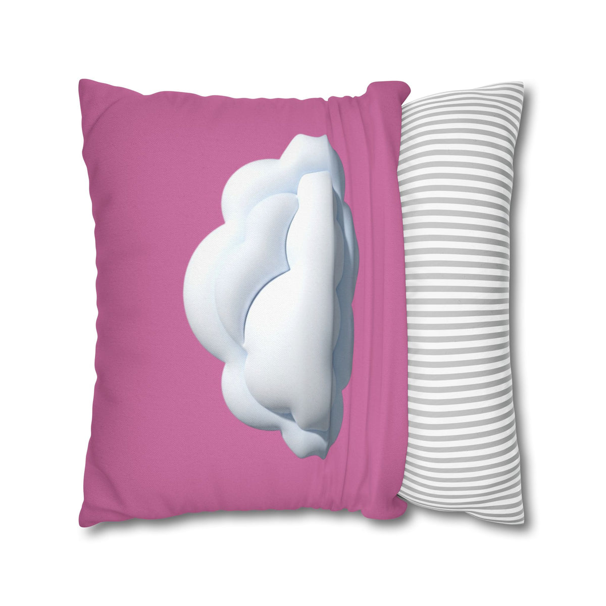 Cloud Graphic Pillowcase — Cute Pink Decorative Throw Pillow Cover