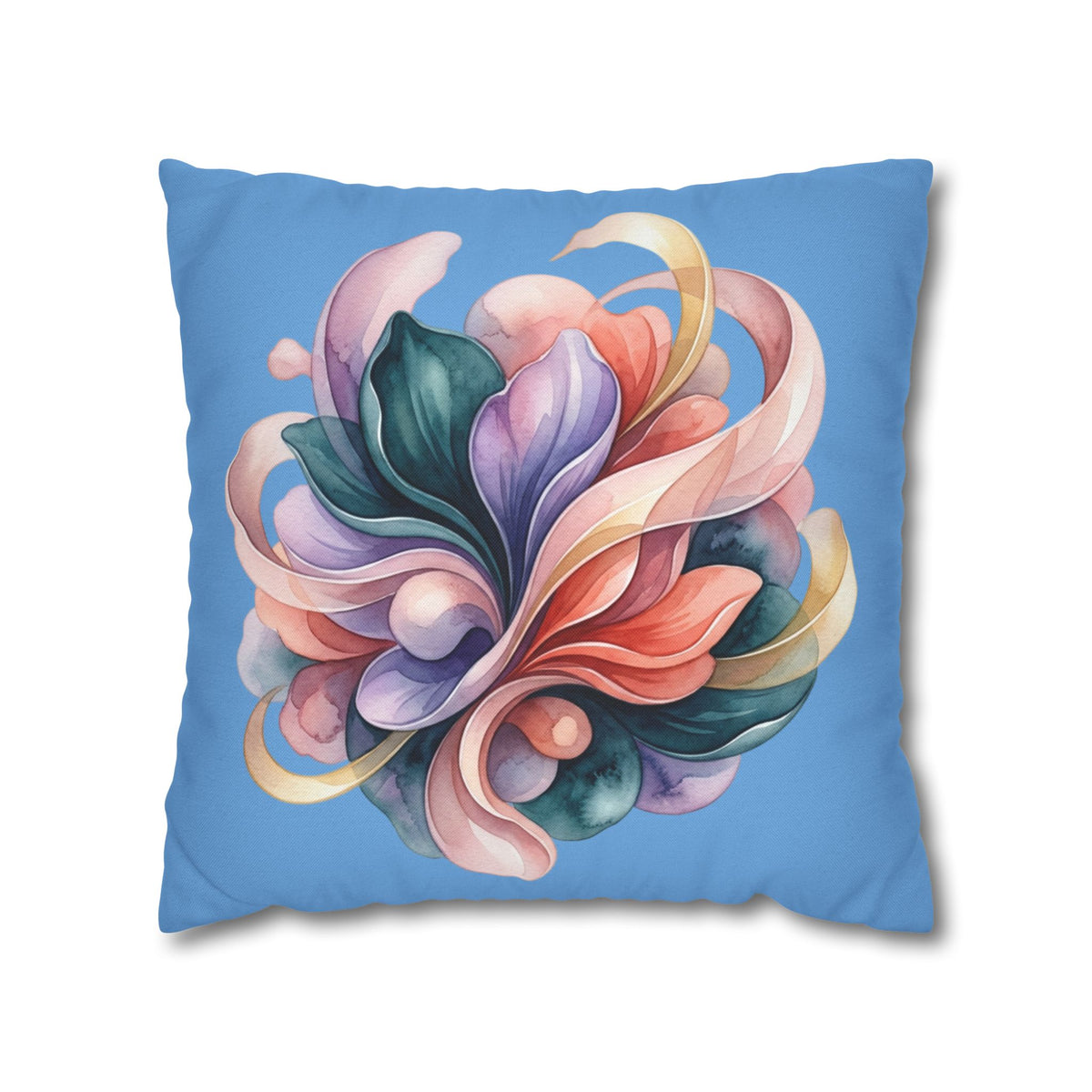 Floral Swirl Pillowcase — Colorful Abstract Blossom Throw Pillow