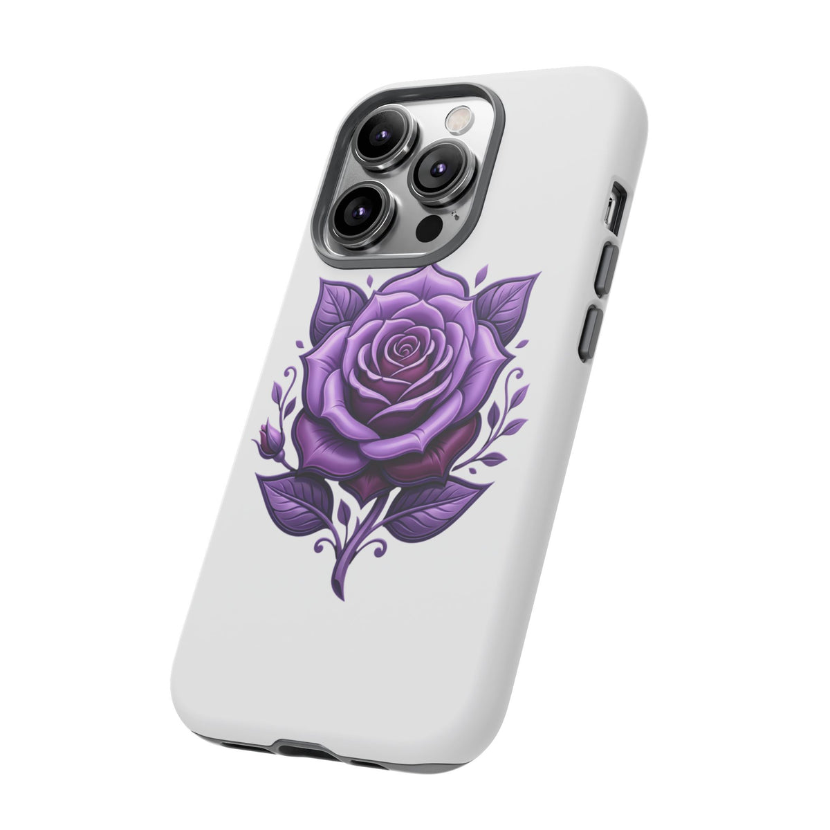Purple Rose Tough Phone Case — Floral Protective Phone Cover