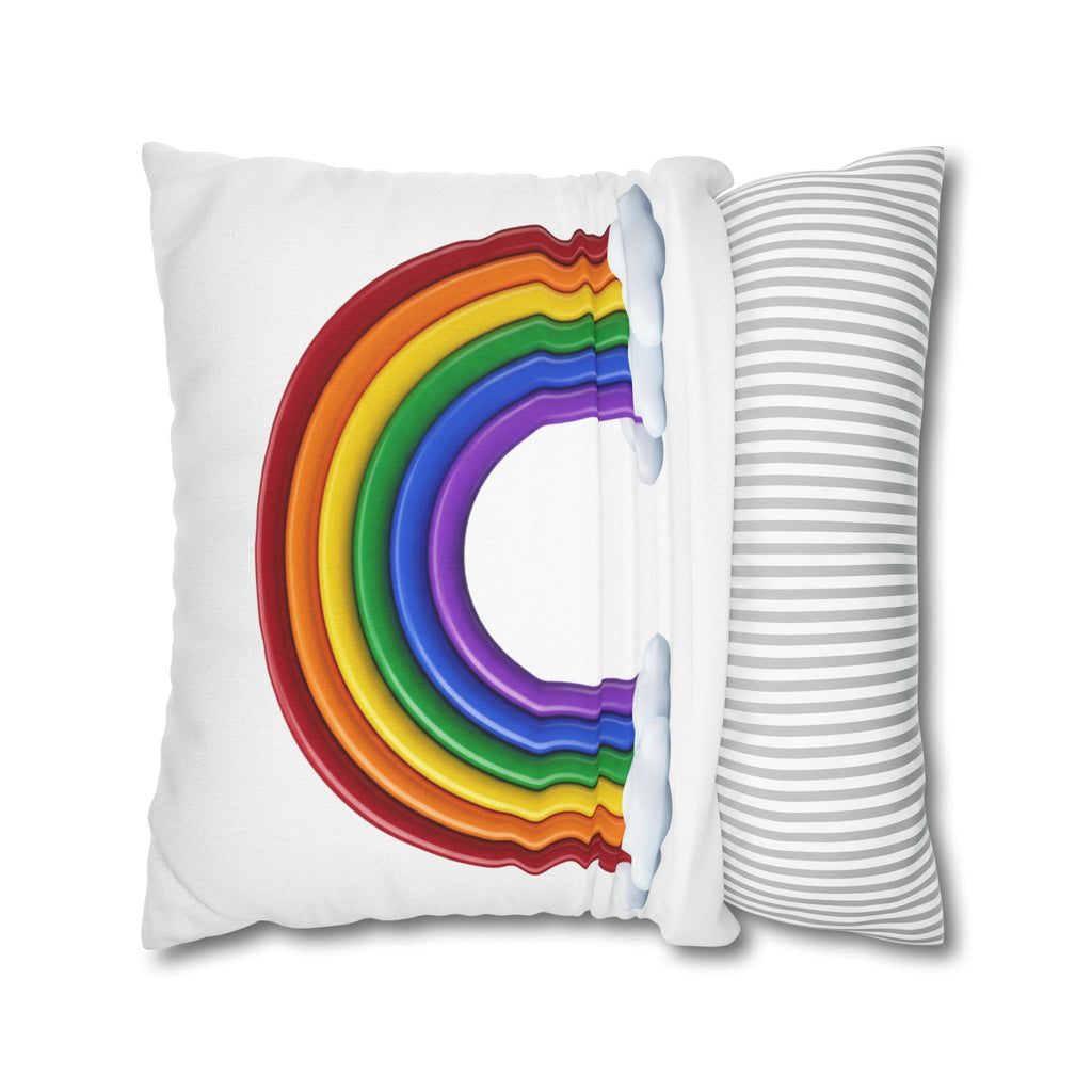 Rainbow Spun Polyester Square Pillowcase