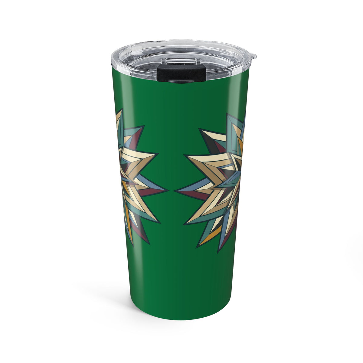 Geometric Star Dark Green Tumbler 20oz