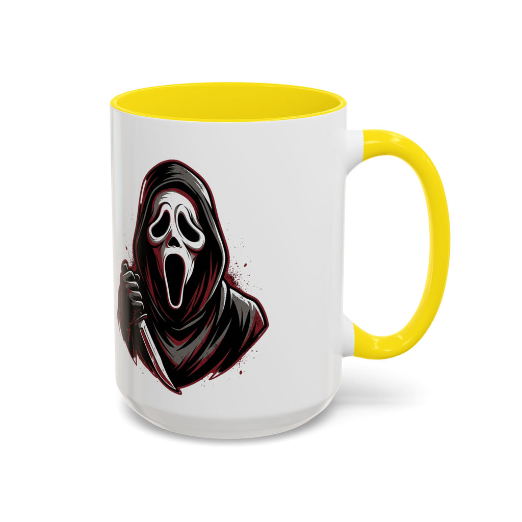 Scream Mask Accent Coffee Mug — Horror Killer Design (11/15oz)