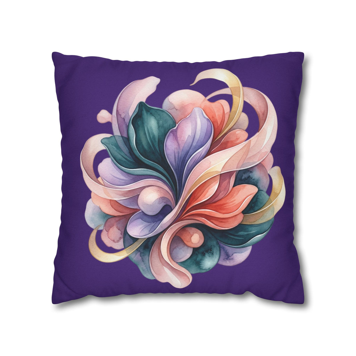 Floral Swirl Decorative Pillowcase — Abstract Blossom Accent for Living Room & Bedroom