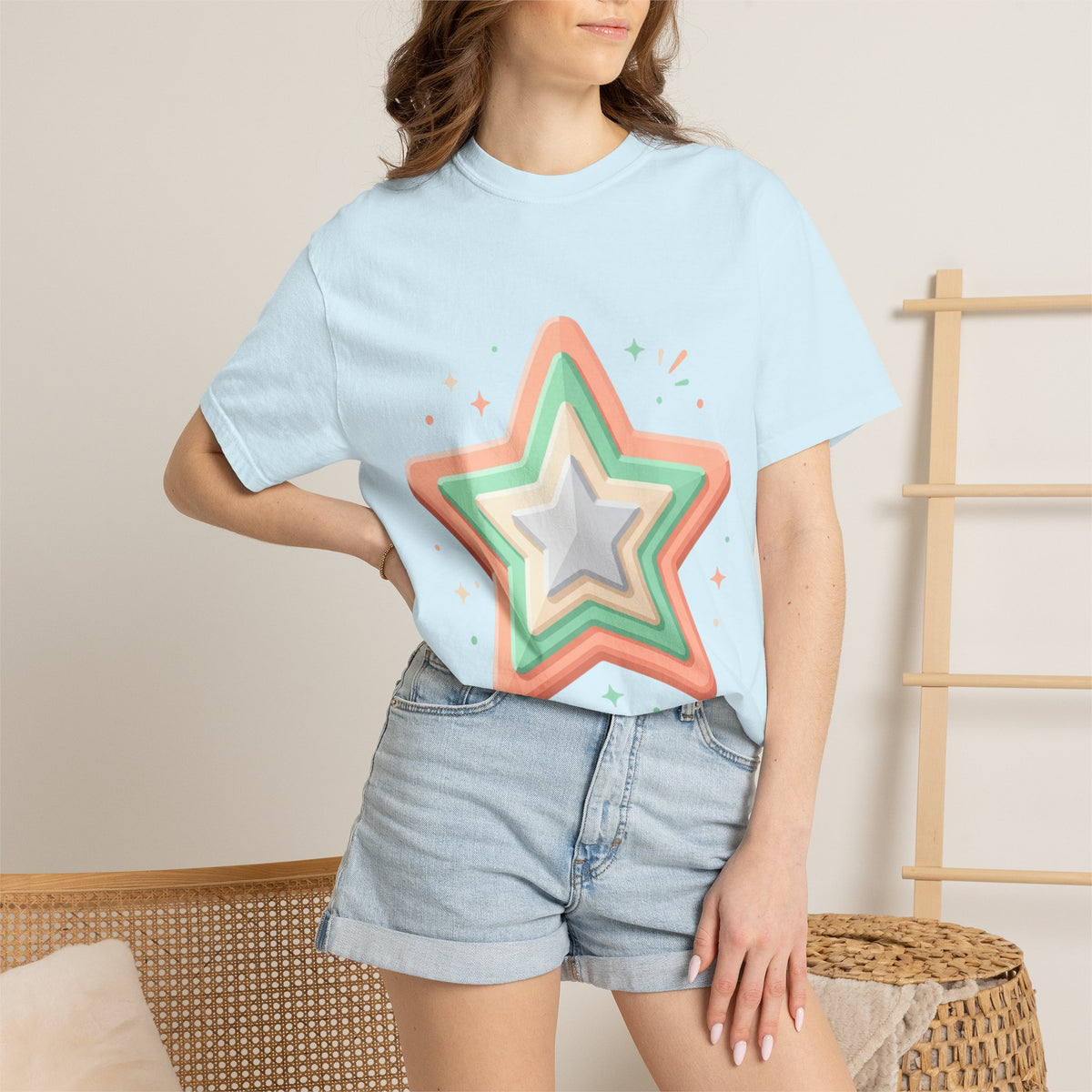 Star Design Unisex Garment-Dyed T-shirt