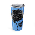 Black Rose 20oz Tumbler — Light Blue Floral Travel Mug