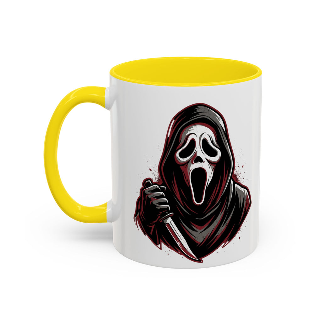 Scream Mask Accent Coffee Mug — Horror Killer Design (11/15oz)