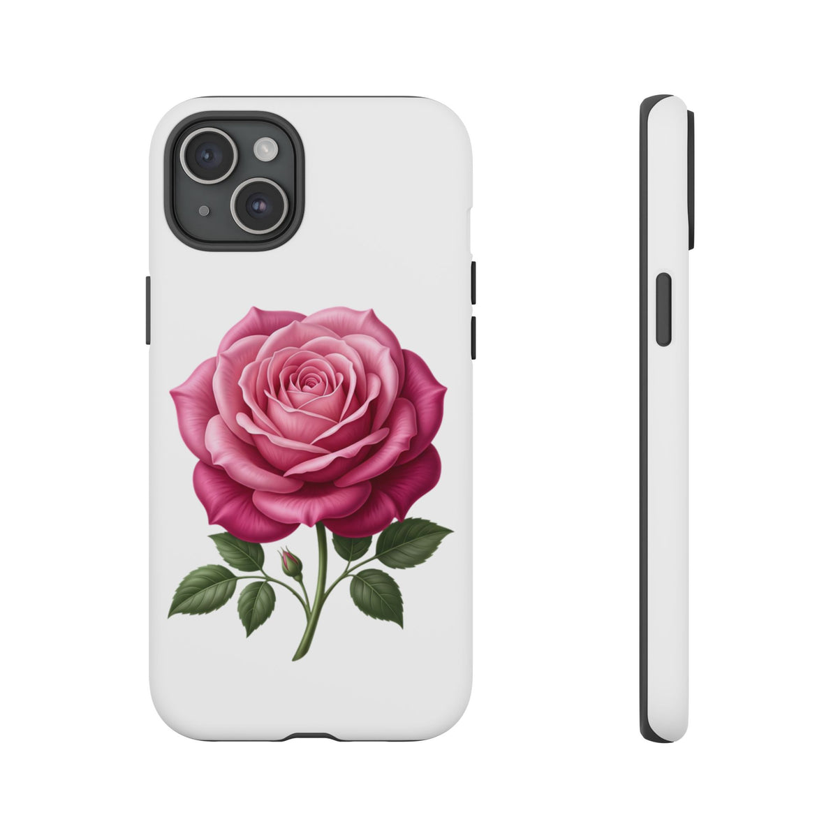 Pink Rose Tough Phone Case — Floral Protective iPhone Cover