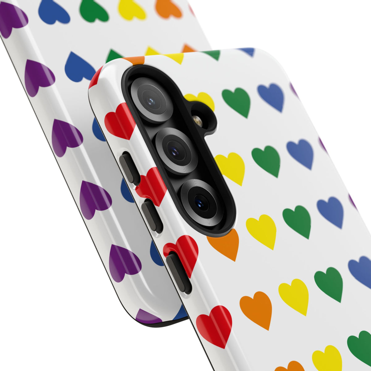 Rainbow Heart Tough Phone Case — Pride Pattern Protective Cover