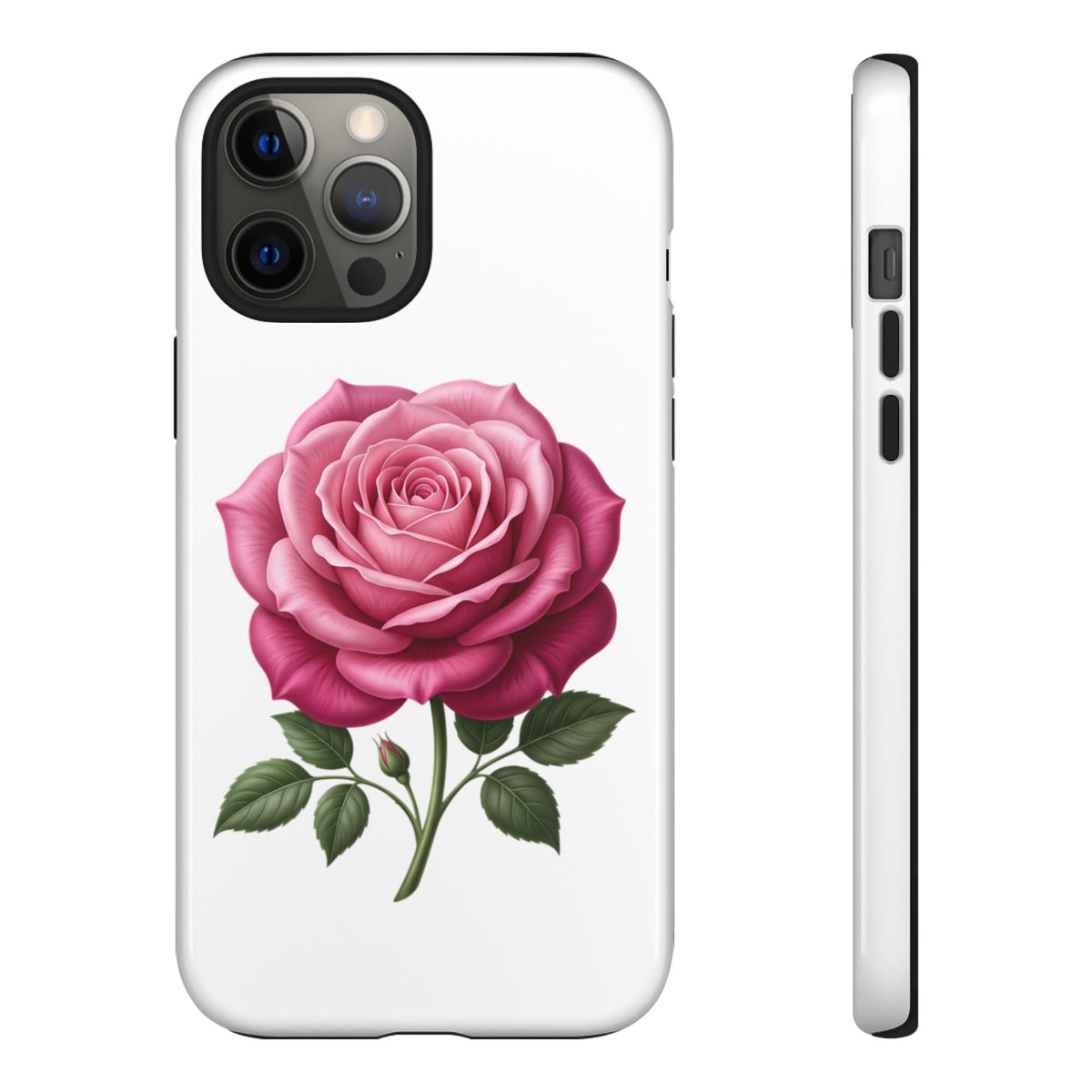 Pink Rose Tough Phone Case — Floral Protective iPhone Cover