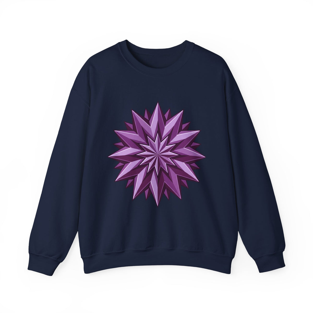 Purple Geometric Starburst Crewneck Sweatshirt