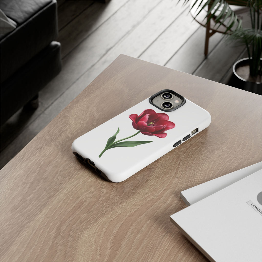 Tulip Floral Tough Phone Case – Protective Blossom iPhone Cover
