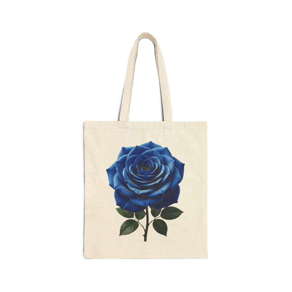 Blue Rose Tote Bag – Botanical Canvas Shopper
