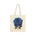 Blue Rose Tote Bag – Botanical Canvas Shopper