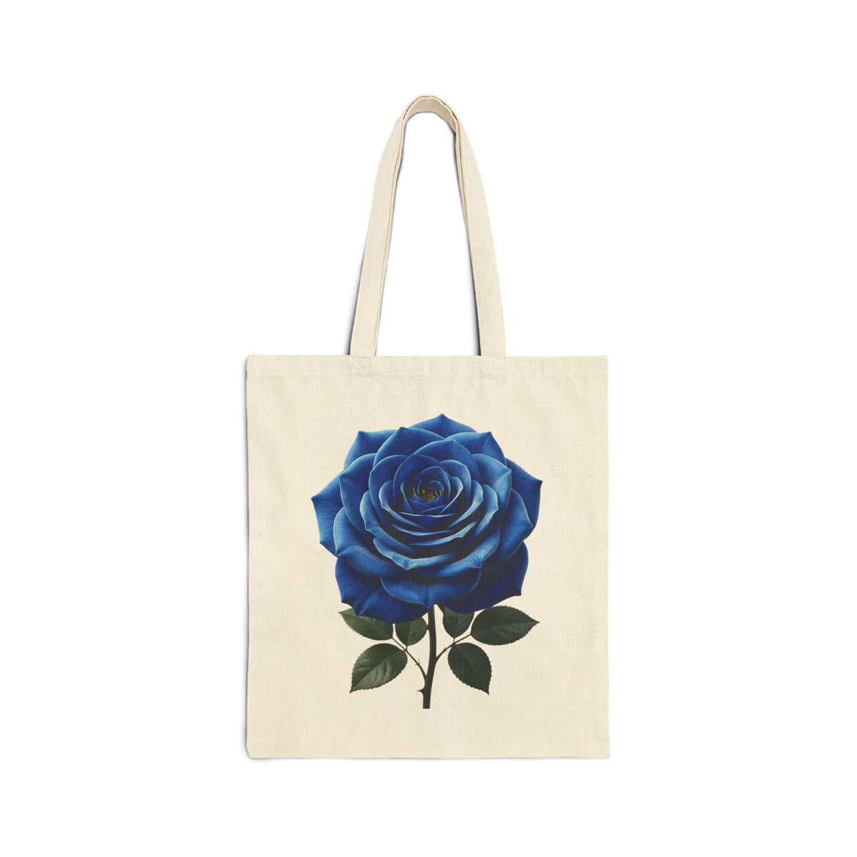 Blue Rose Tote Bag – Botanical Canvas Shopper