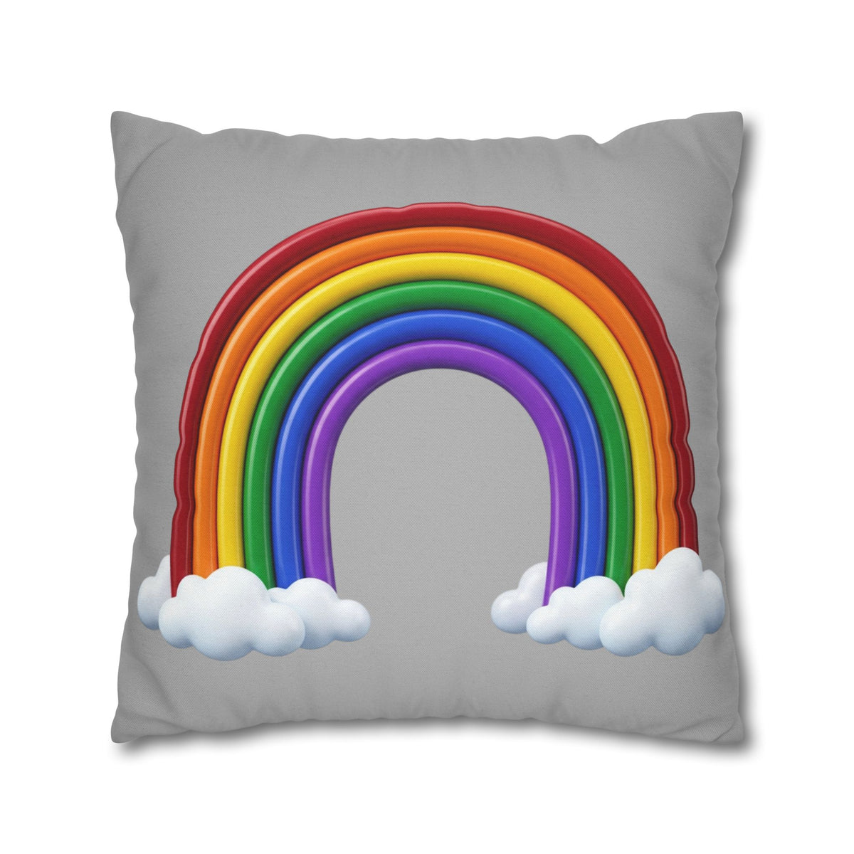 Rainbow Grey Spun Polyester Square Pillowcase