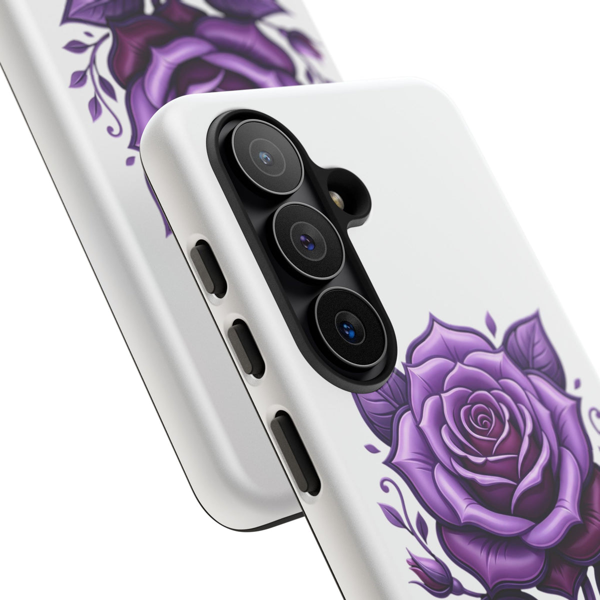 Purple Rose Tough Phone Case — Floral Protective Phone Cover