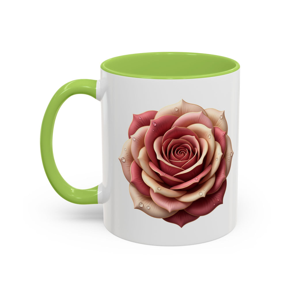 Rose Waterdrop Accent Coffee Mug — Floral 11/15oz
