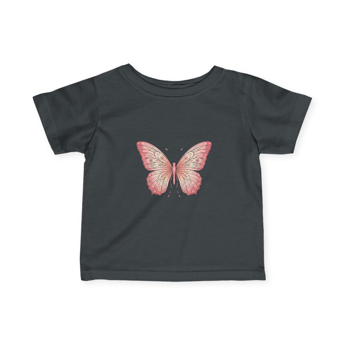 Infant Tee with Pink Watercolor Butterfly — Baby Girl Spring Floral Shirt
