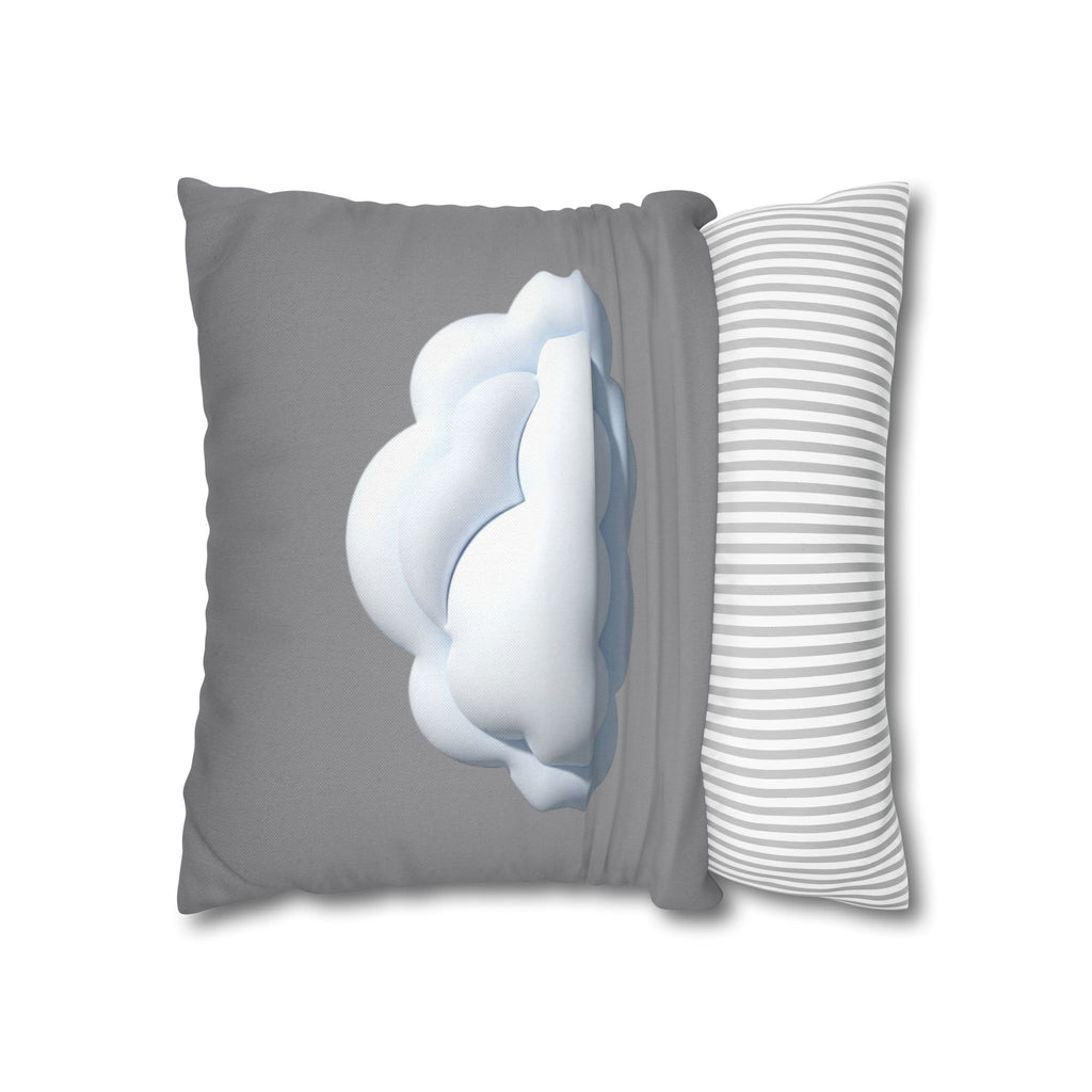 Cloud Graphic Pillowcase — Soft Grey Decorative Throw Pillow Cover