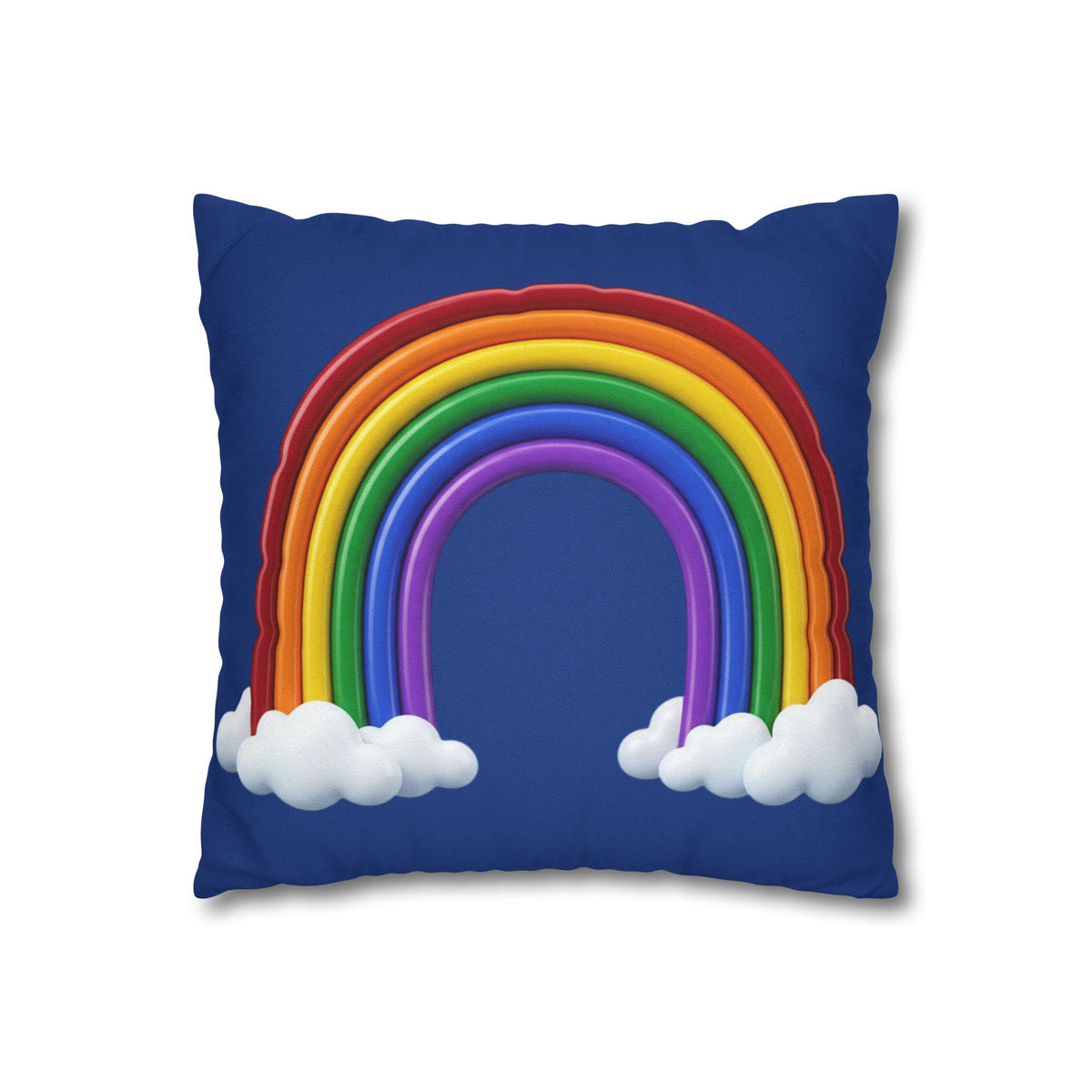 Rainbow Dark Blue Spun Polyester Square Pillowcase