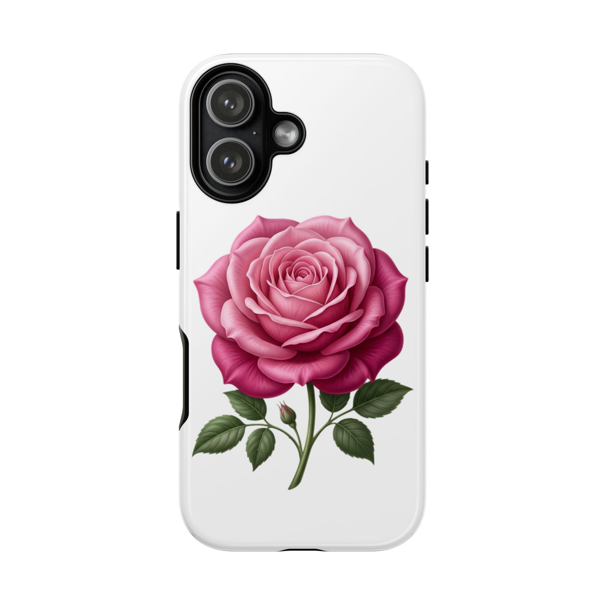 Pink Rose Tough Phone Case — Floral Protective iPhone Cover