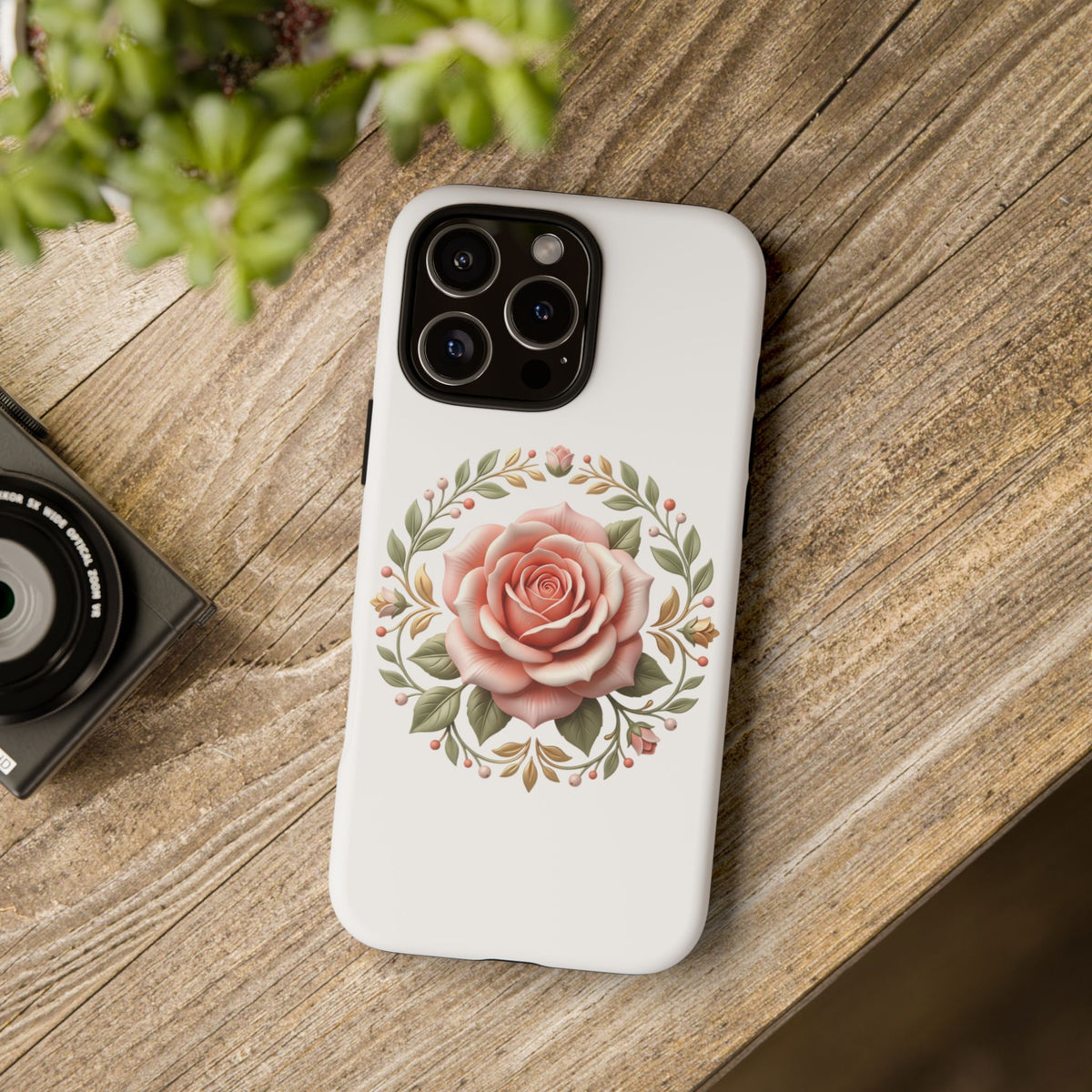 Floral Rose Wreath Tough Phone Case