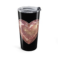 Celestial Rose Gold Moon 20oz Tumbler — Glitter Lunar Travel Cup- Black