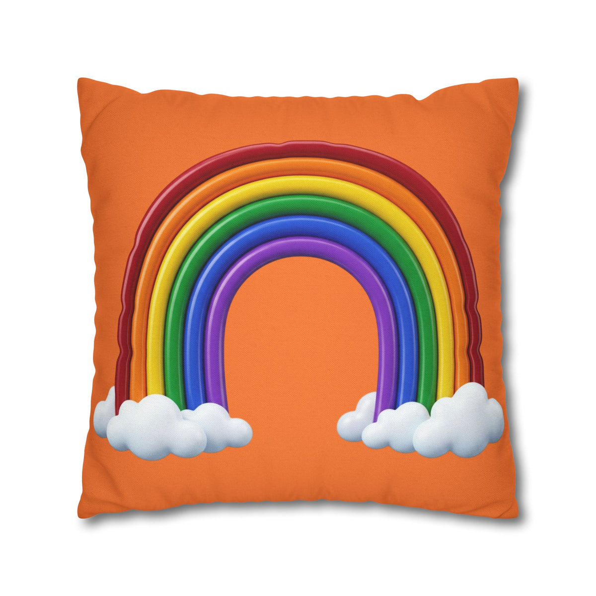 Rainbow Orange Spun Polyester Square Pillowcase