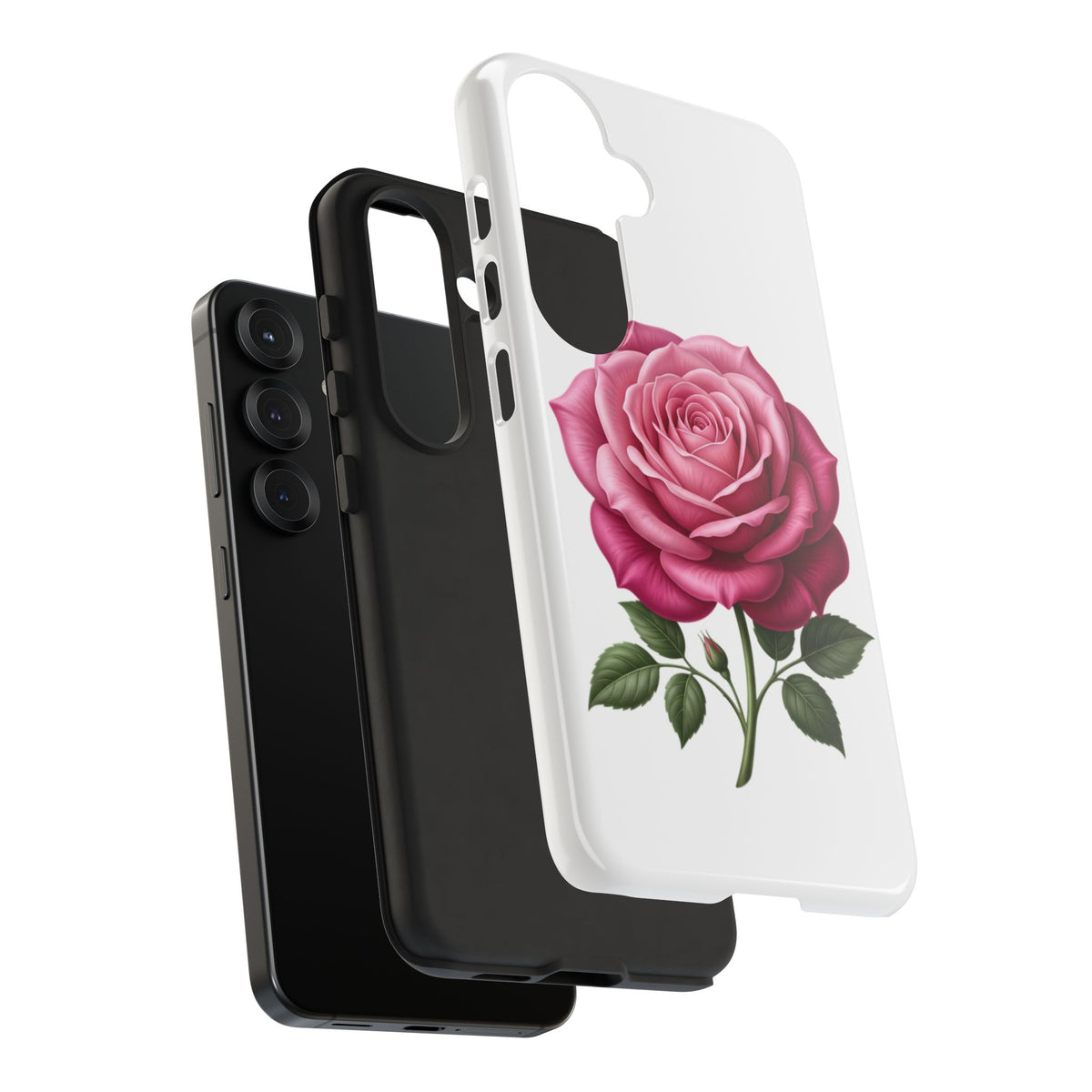 Pink Rose Tough Phone Case — Floral Protective iPhone Cover