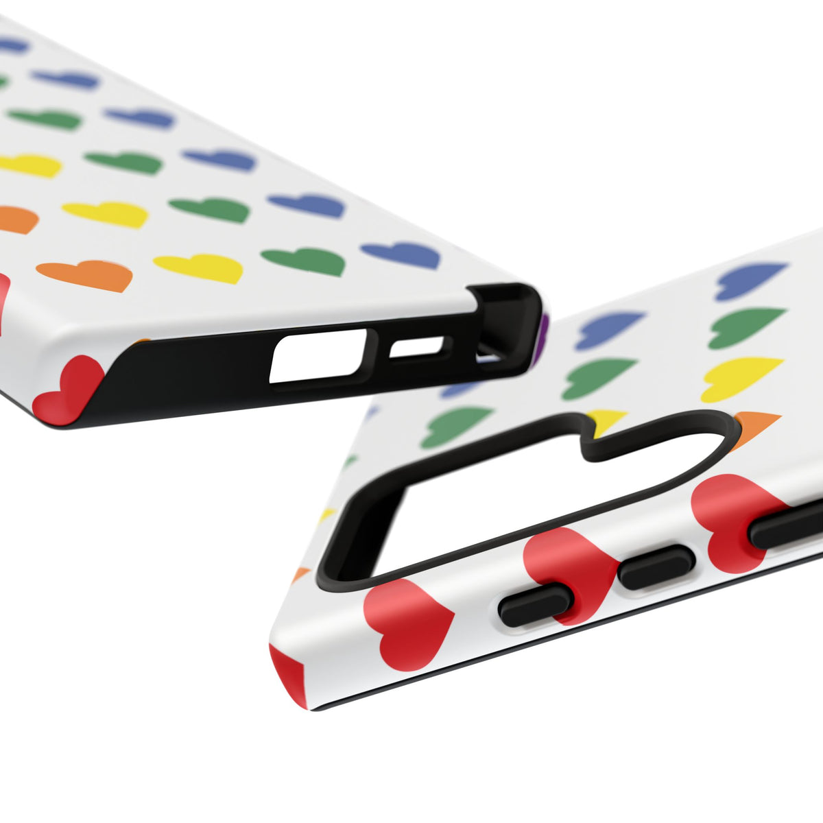 Rainbow Heart Tough Phone Case — Pride Pattern Protective Cover