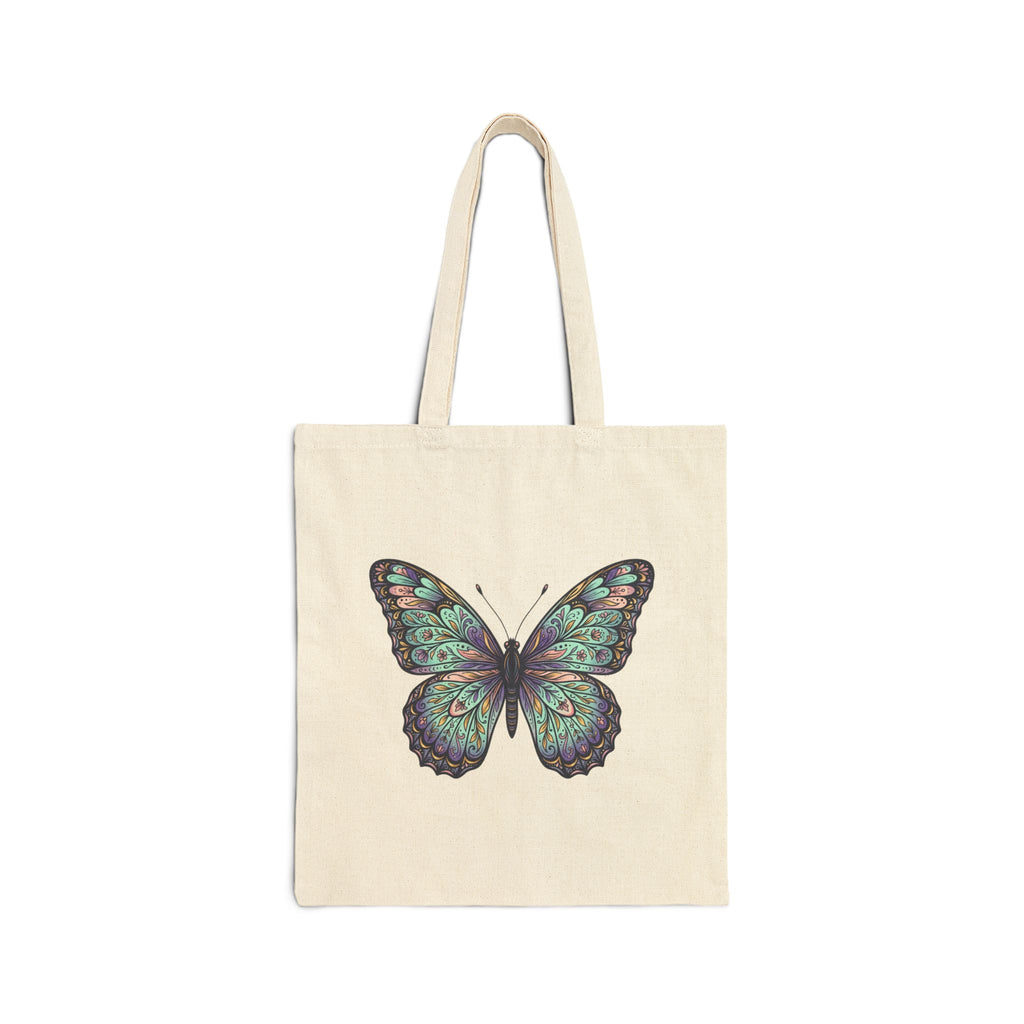 Butterfly Canvas Tote Bag — Vintage Teal Butterfly Eco Shopping Bag