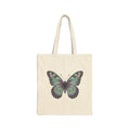 Butterfly Canvas Tote Bag — Vintage Teal Butterfly Eco Shopping Bag