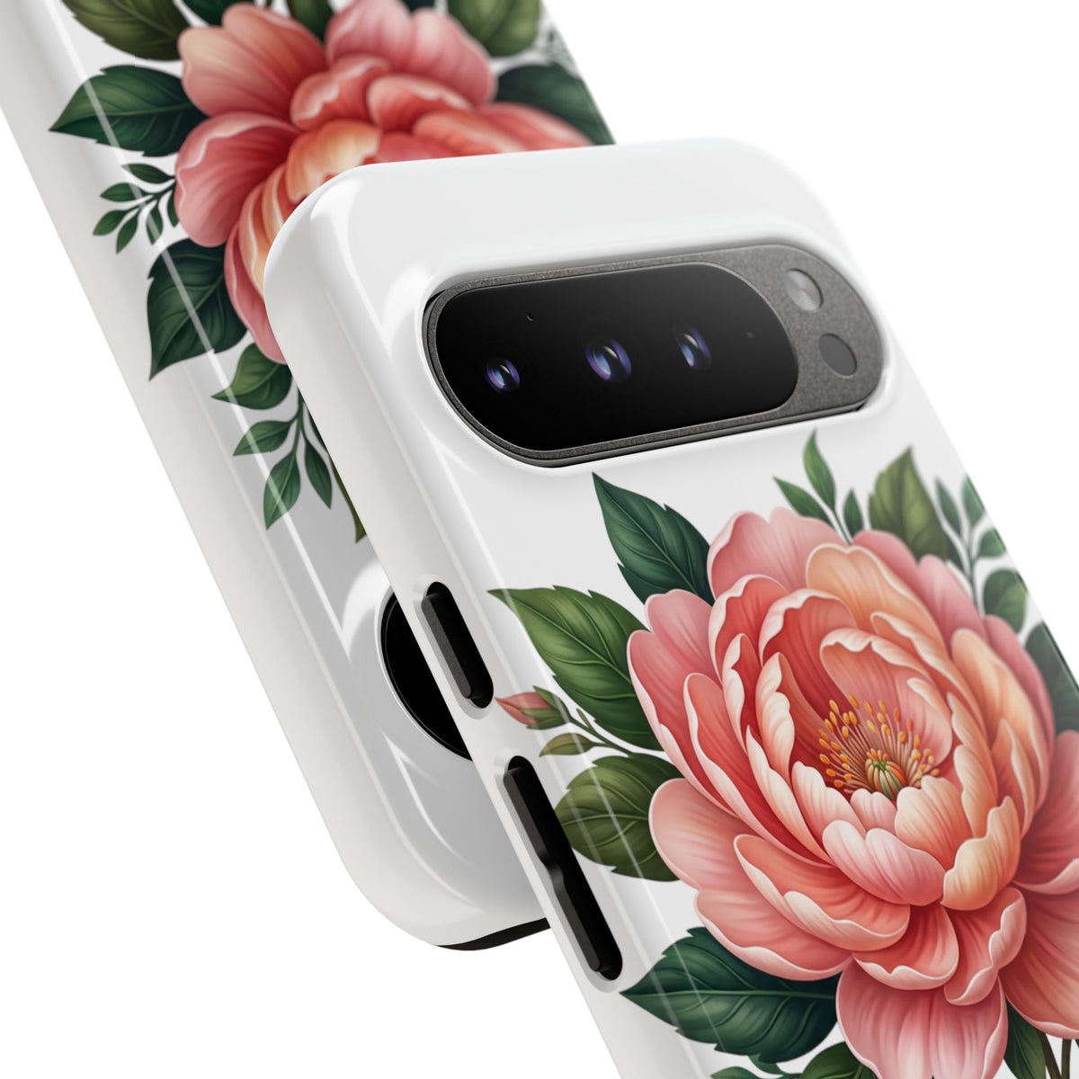 Floral Peony Tough Phone Case — Protective Botanical iPhone Cover
