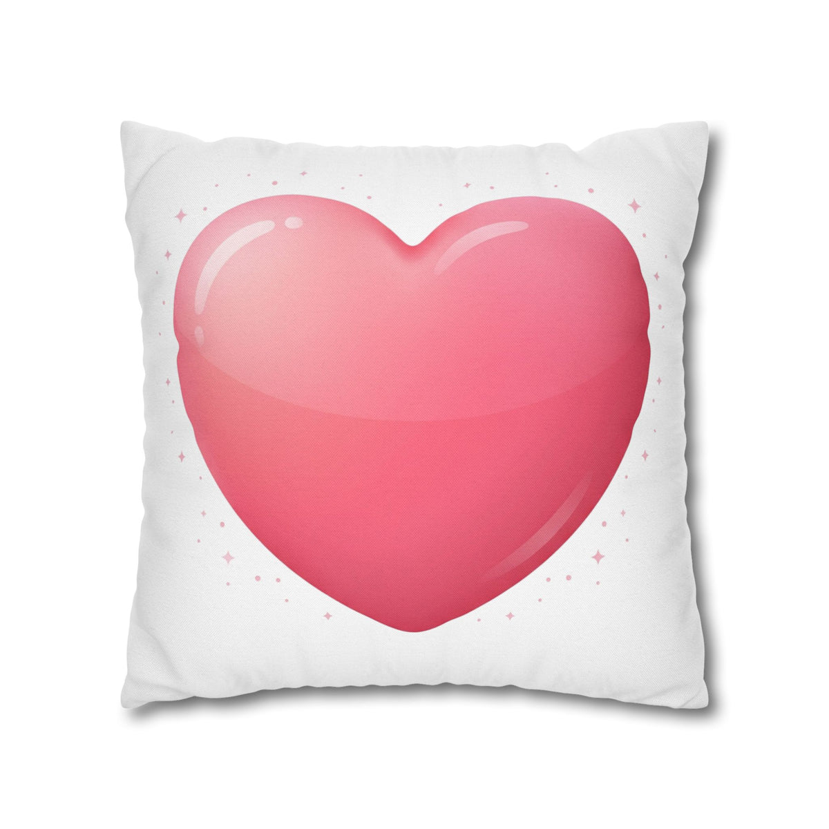 Pink Heart Spun Polyester Square Pillowcase