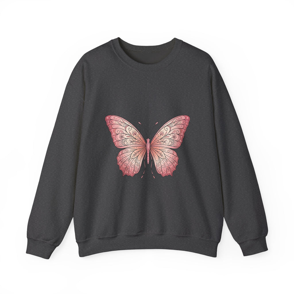 Pink Watercolor Butterfly Crewneck Sweatshirt